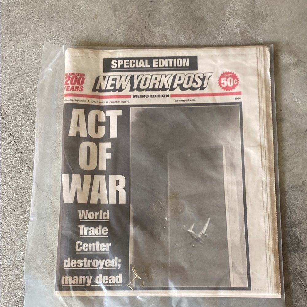 New York Post September 11th Special Edition Newspaper 9/11